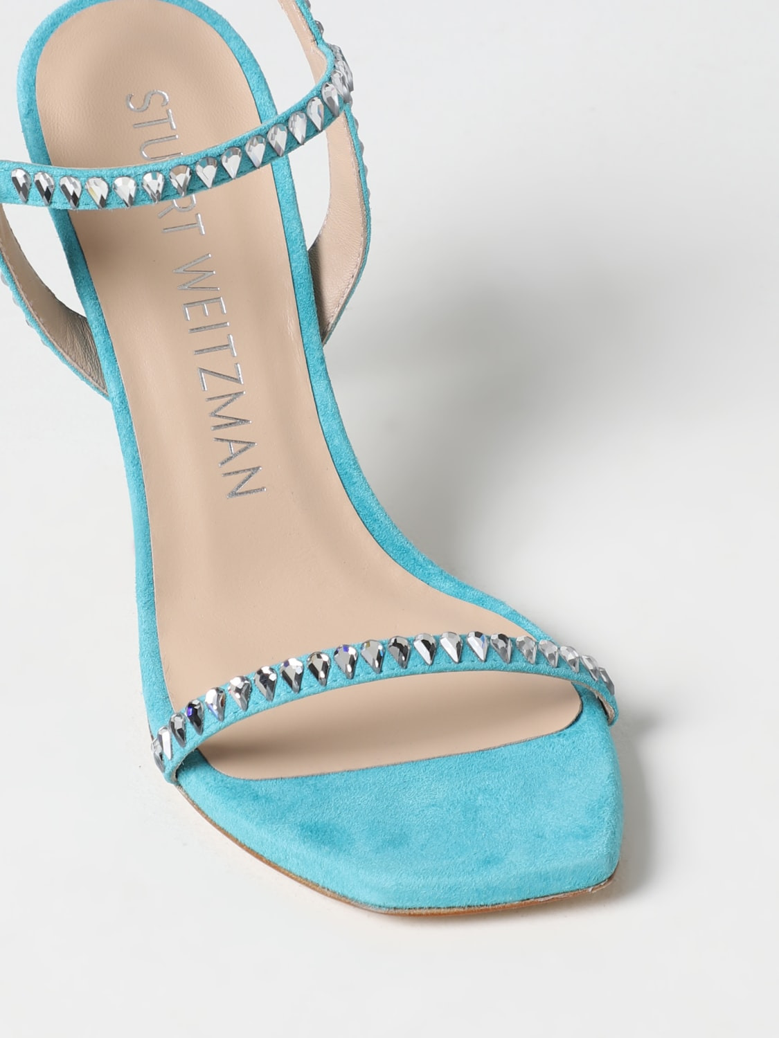 Ballet Stuart Weitzman sandal in suede with teardrop rhinestones - 4