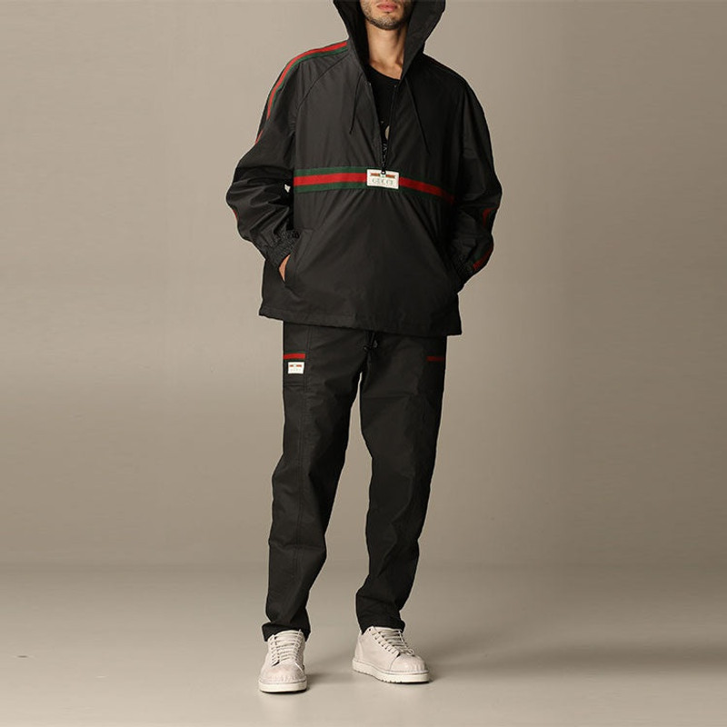 Gucci Label Coated Cotton Trench Coat For Men Black 594861-XDBCH-1043 3