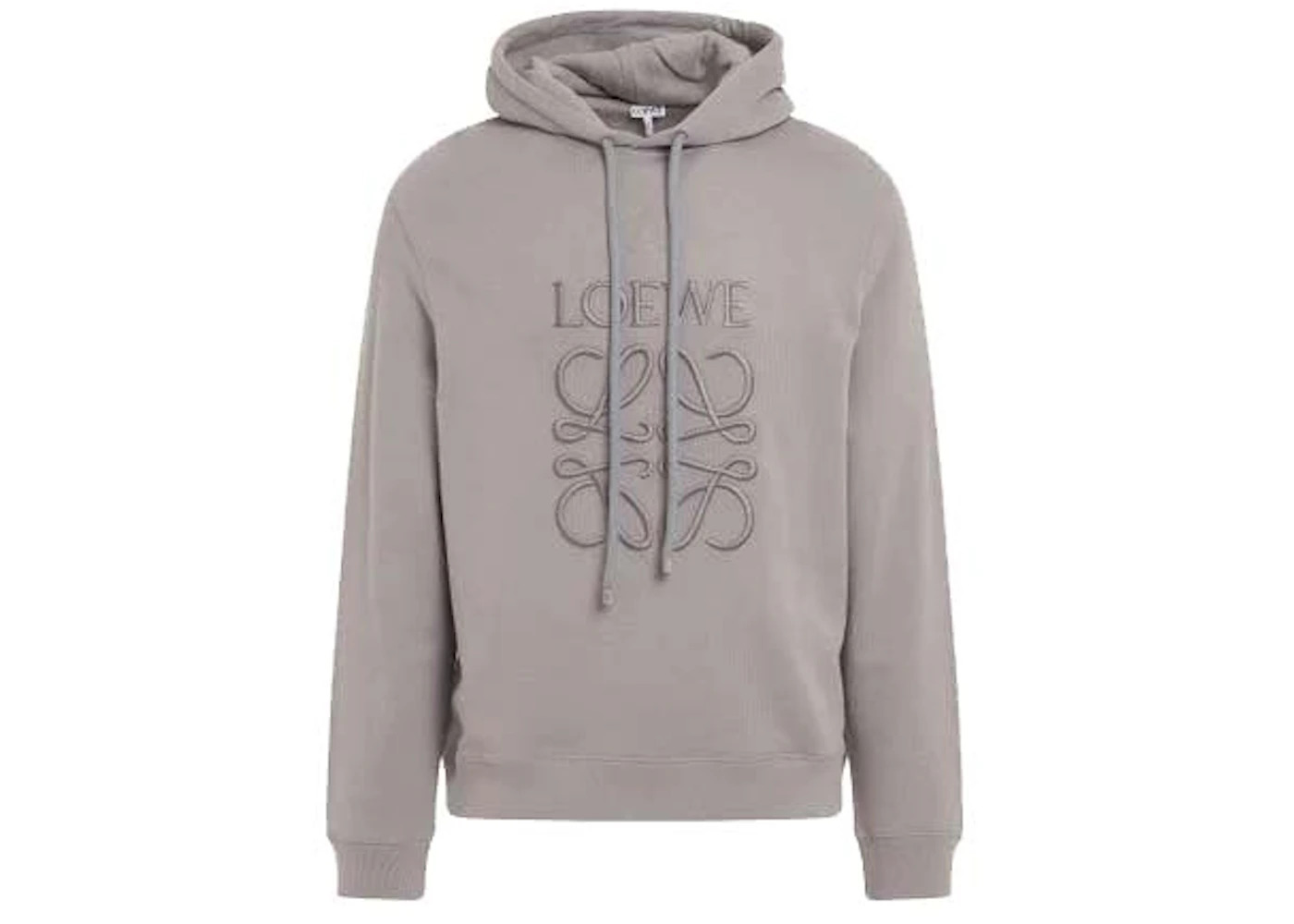 LOEWE Anagram Tonal Cotton Hoodie Medium Grey - 1