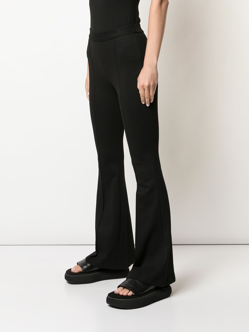 pintuck flared trousers - 3