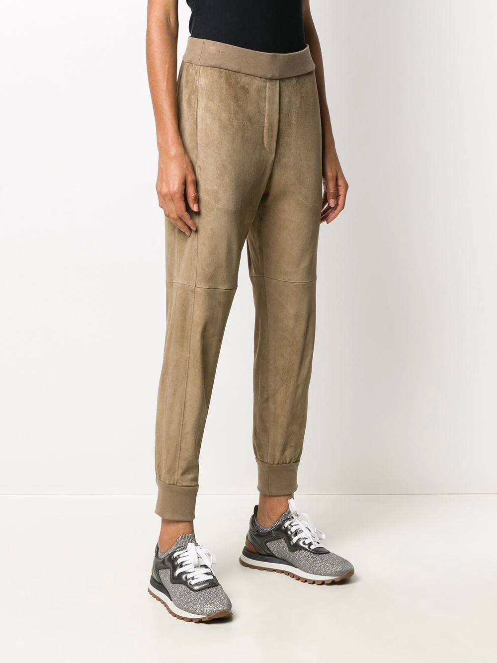 suede effect track pants - 3