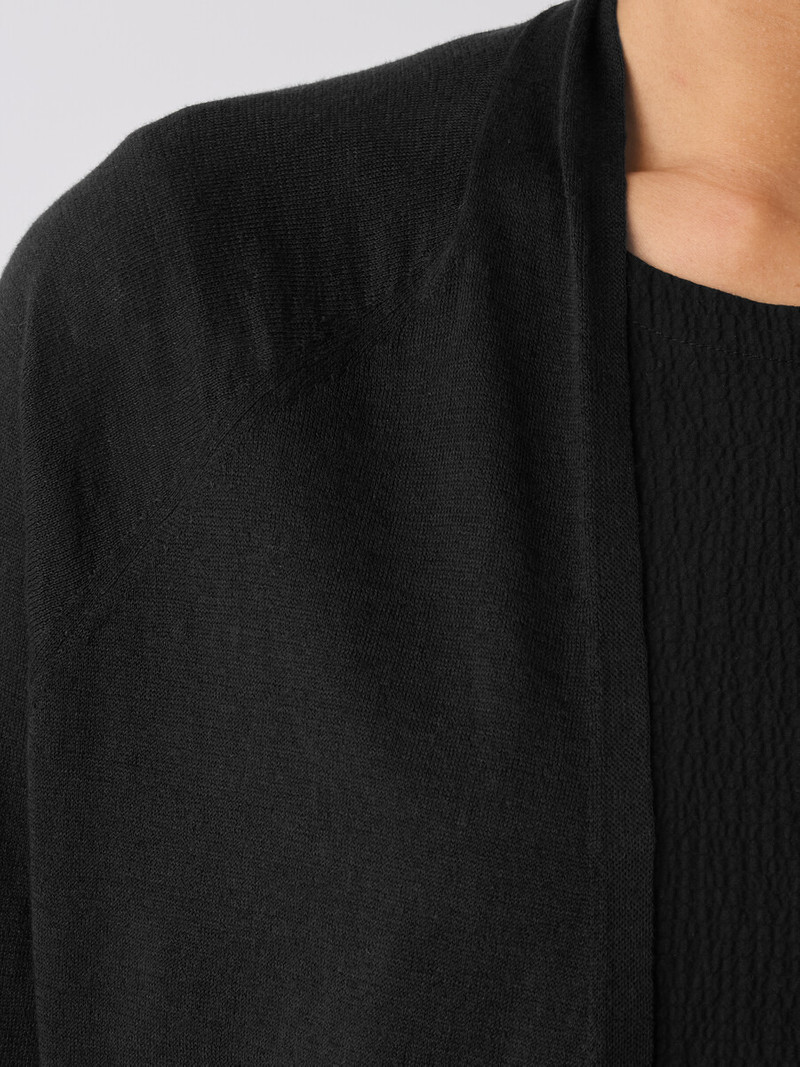 Organic Linen Cotton High Collar Cardigan 5