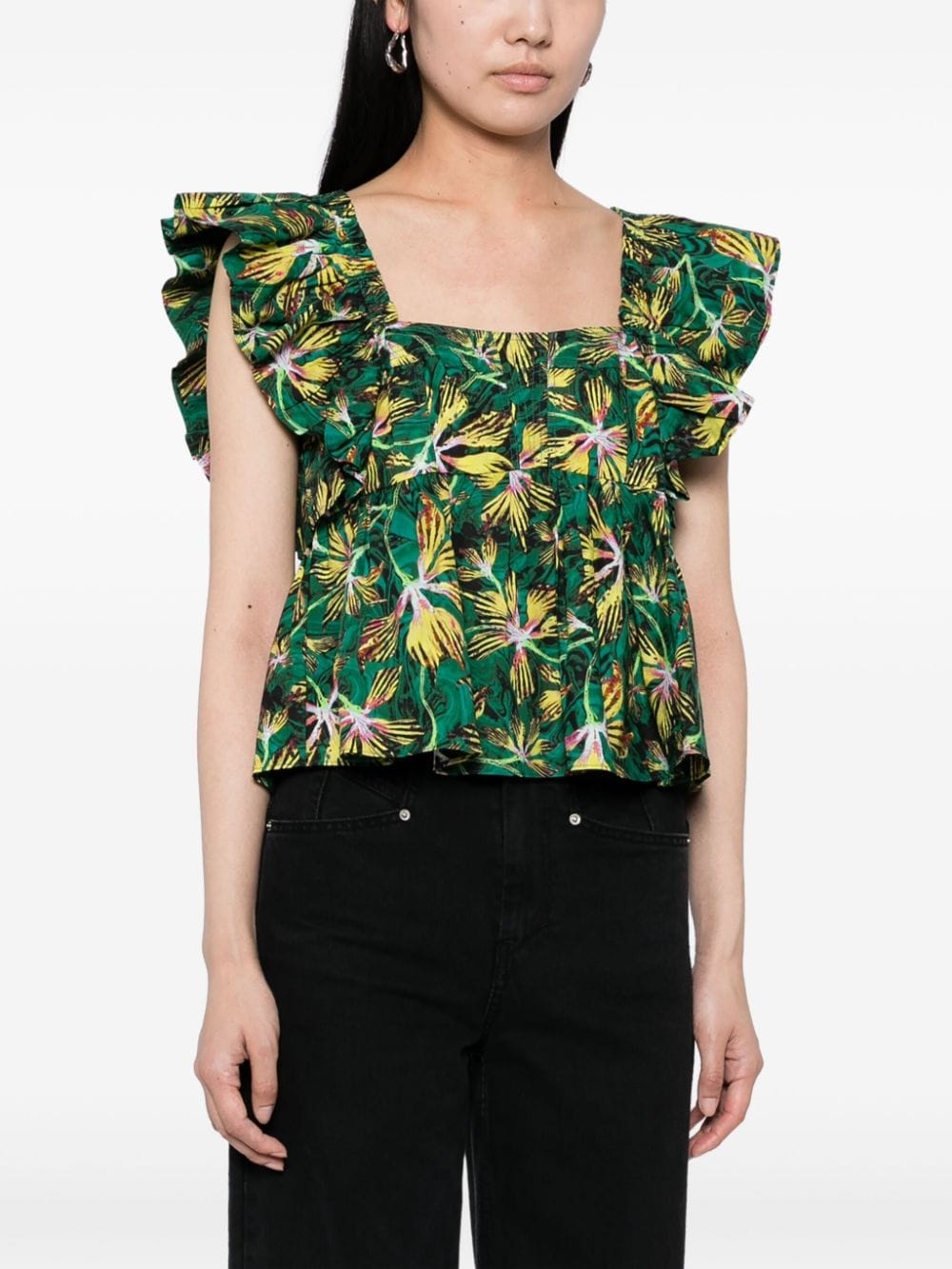 Romi floral-print cotton top - 3