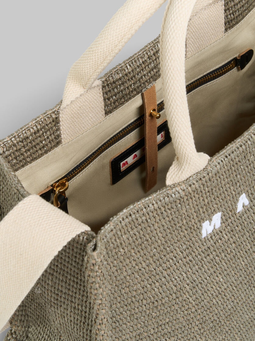 GREEN RAFFIA-EFFECT SMALL TOTE BAG - 4