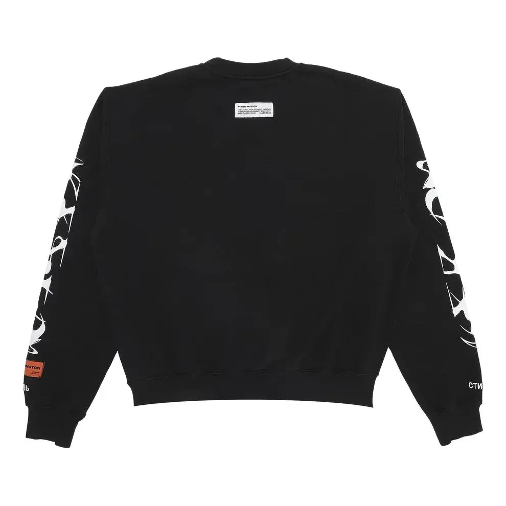 HERON PRESTON HP Brush Crewneck Sweatshirt 'Black White' HMBA016F21JER0051001 - 2