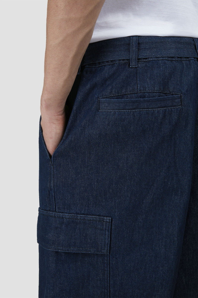 RAW DENIM CARGO BERMUDA SHORTS 4