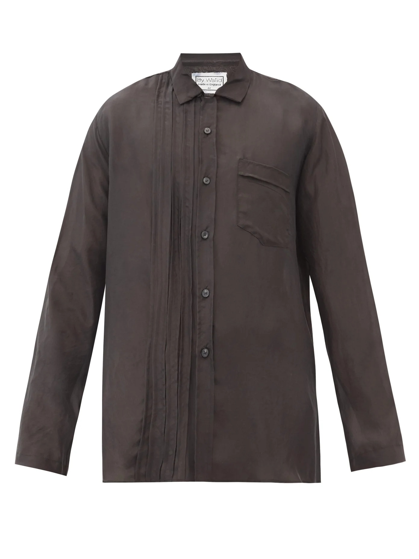 Tristan pintuck-pleat washed-silk shirt - 1