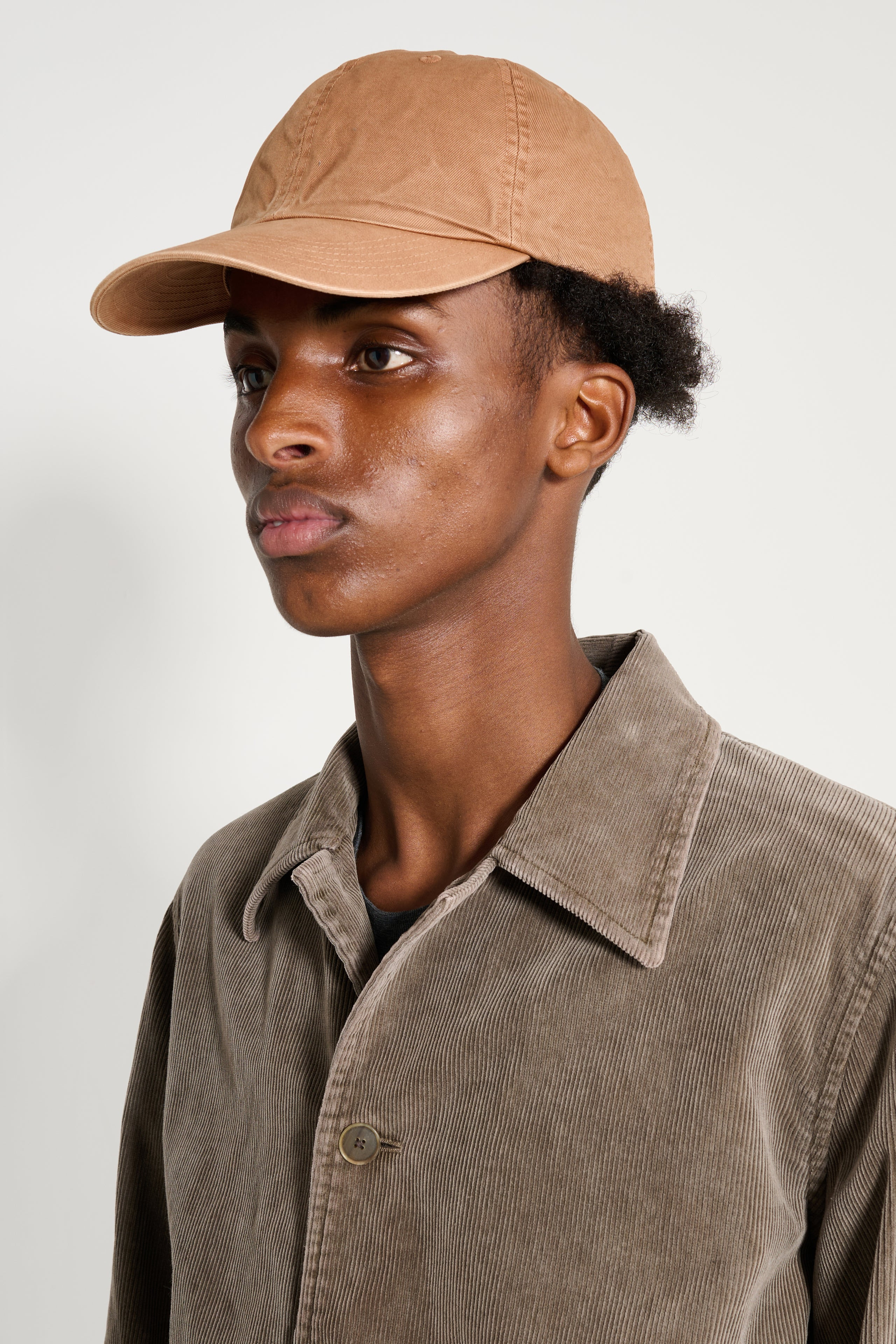 AURALEE PRODUCT DYED FINX CHINO CAP MADE BY KIJIMATAKAYUKI LIGHT BROWN - 3