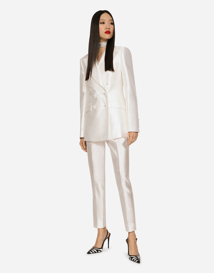 Double-breasted shantung Turlington blazer - 3