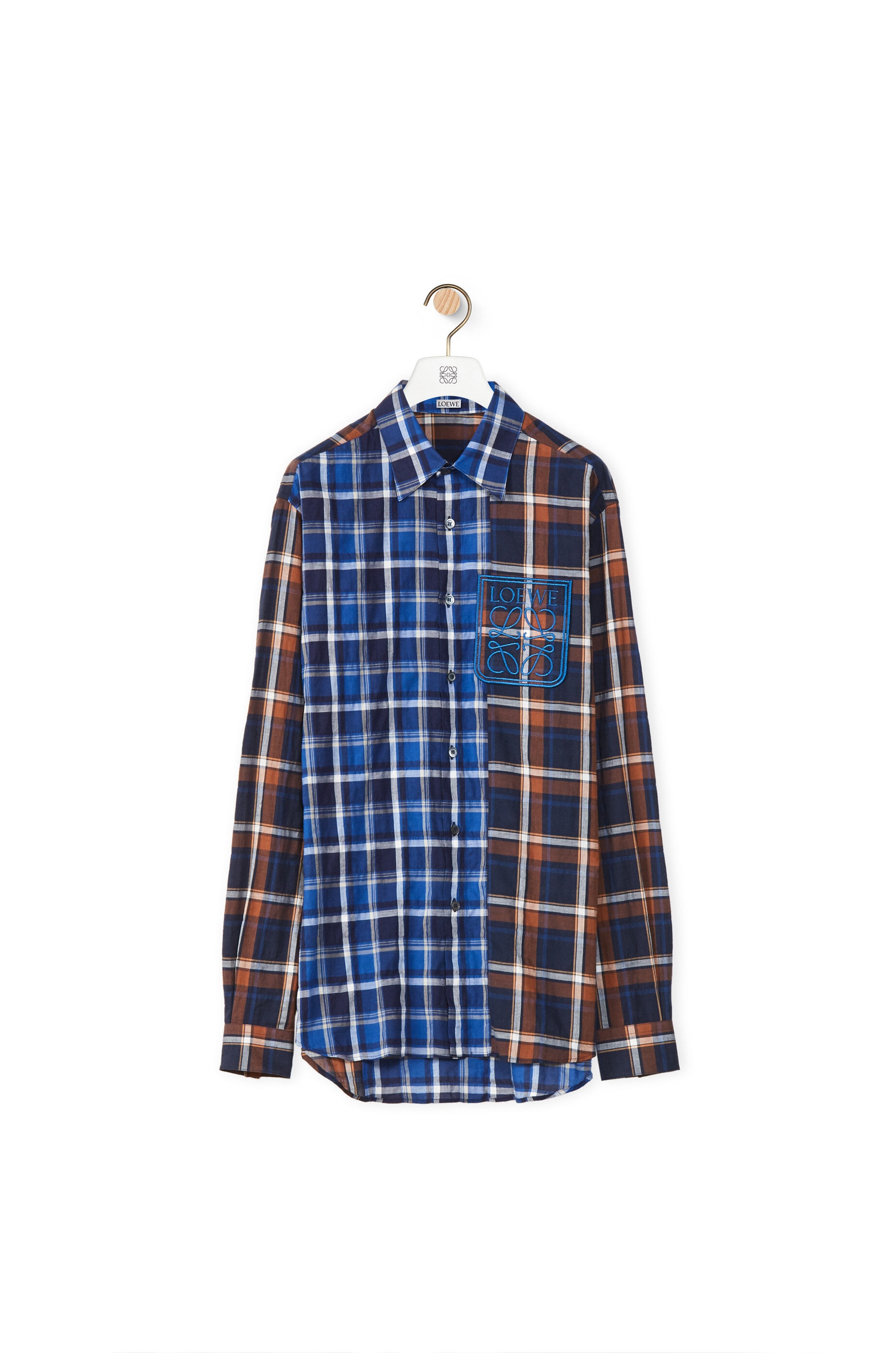 Patchwork check shirt in cotton - 1