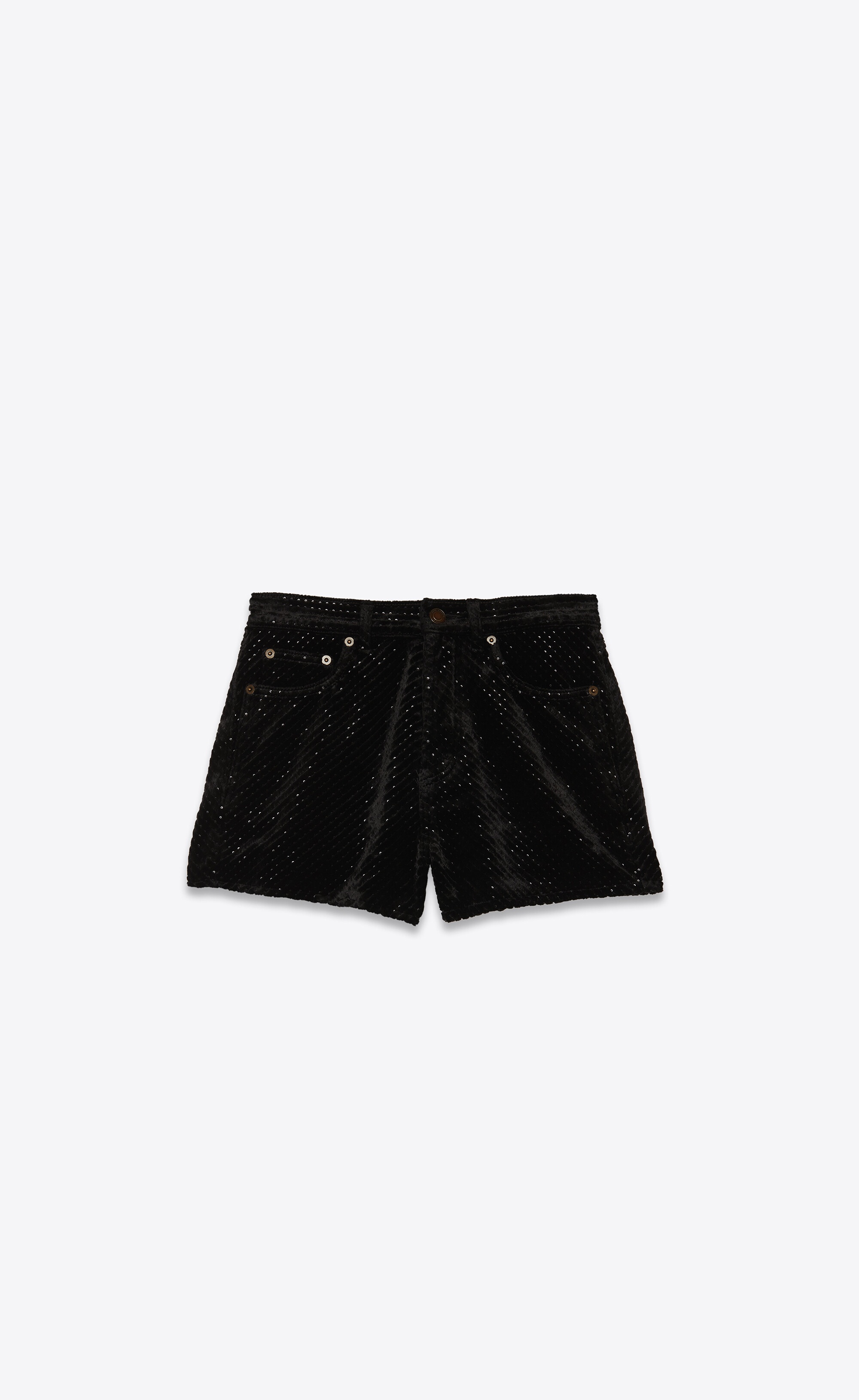 slim-fit shorts in sequined dévoré velvet - 1