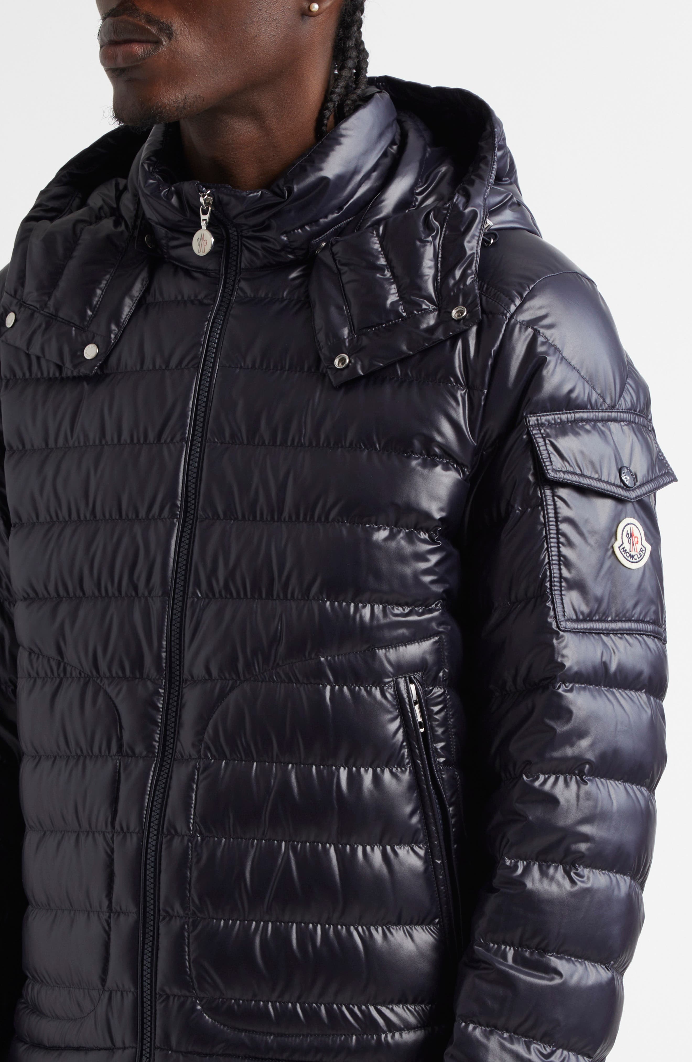 Moncler Lauros Down Jacket in Dark Navy Blue at Nordstrom - 4