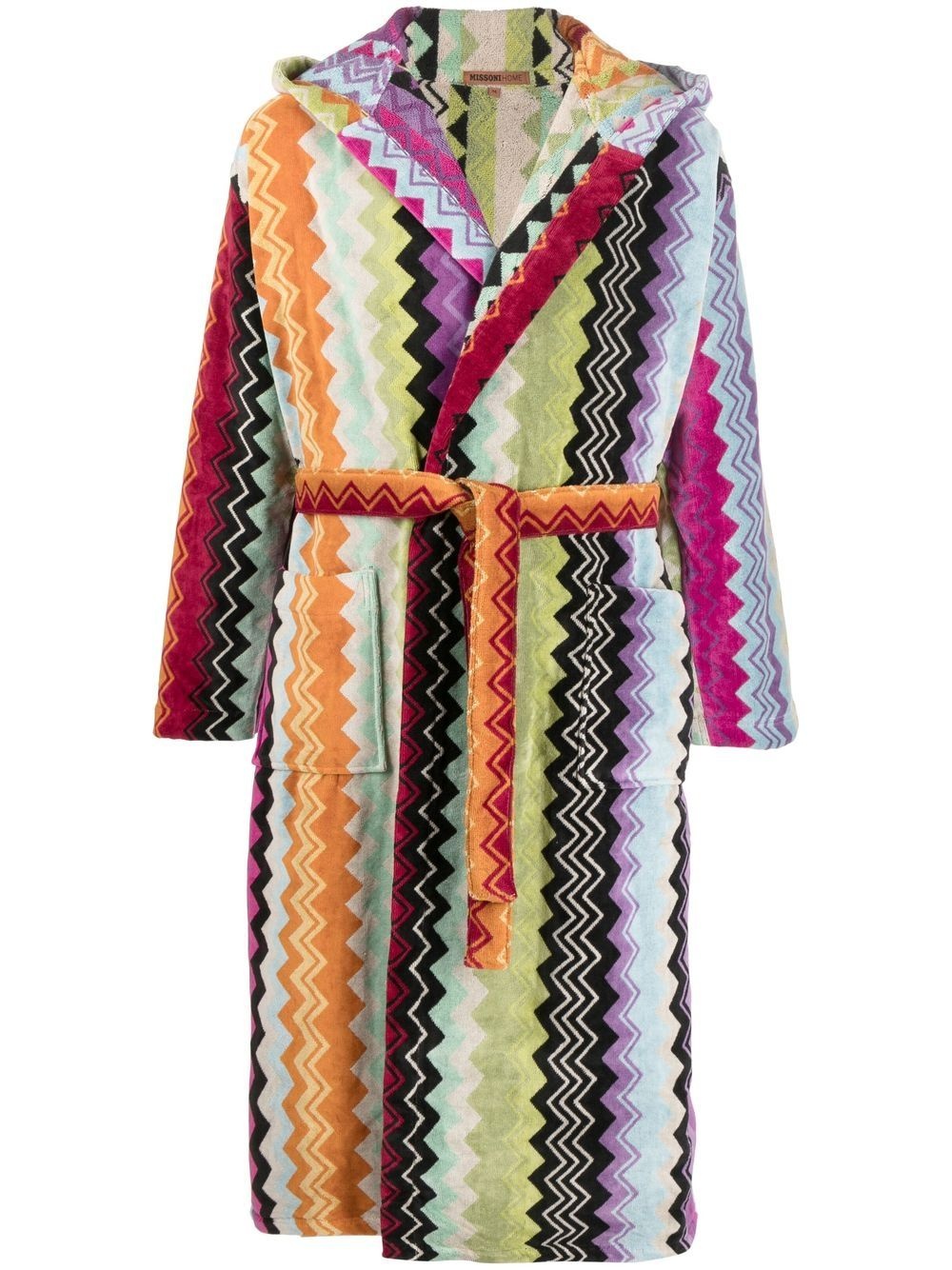 zig-zag print bath robe - 1