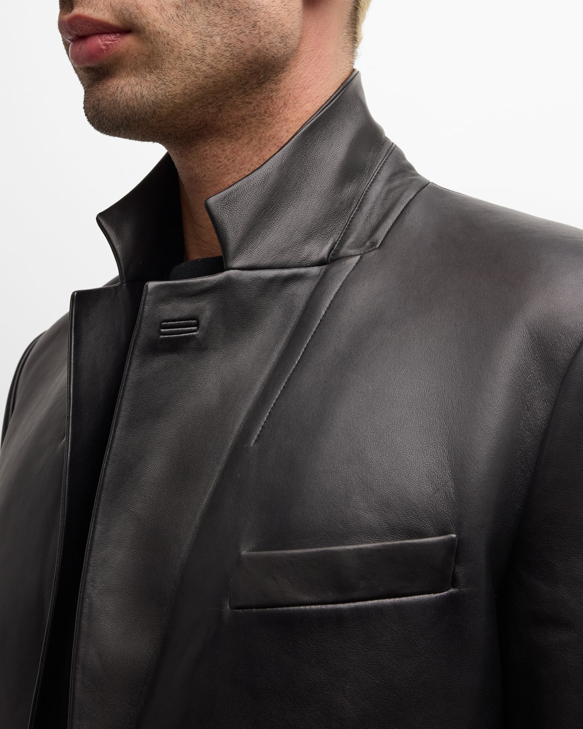 Men's Leather Classic Blazer - 7