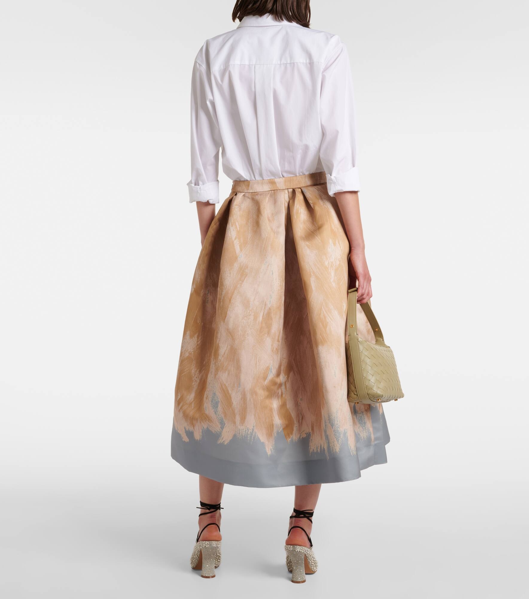 Printed high-rise midi skirt - 3