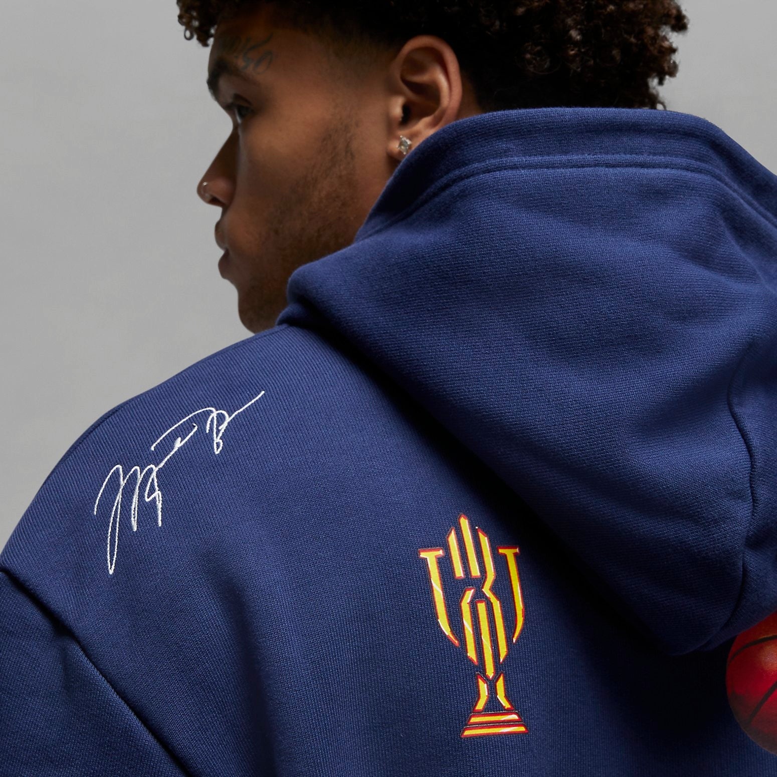 Air Jordan x Trophy Room Fleece Hoodie 'Midnight Navy' DR2953-410 - 2