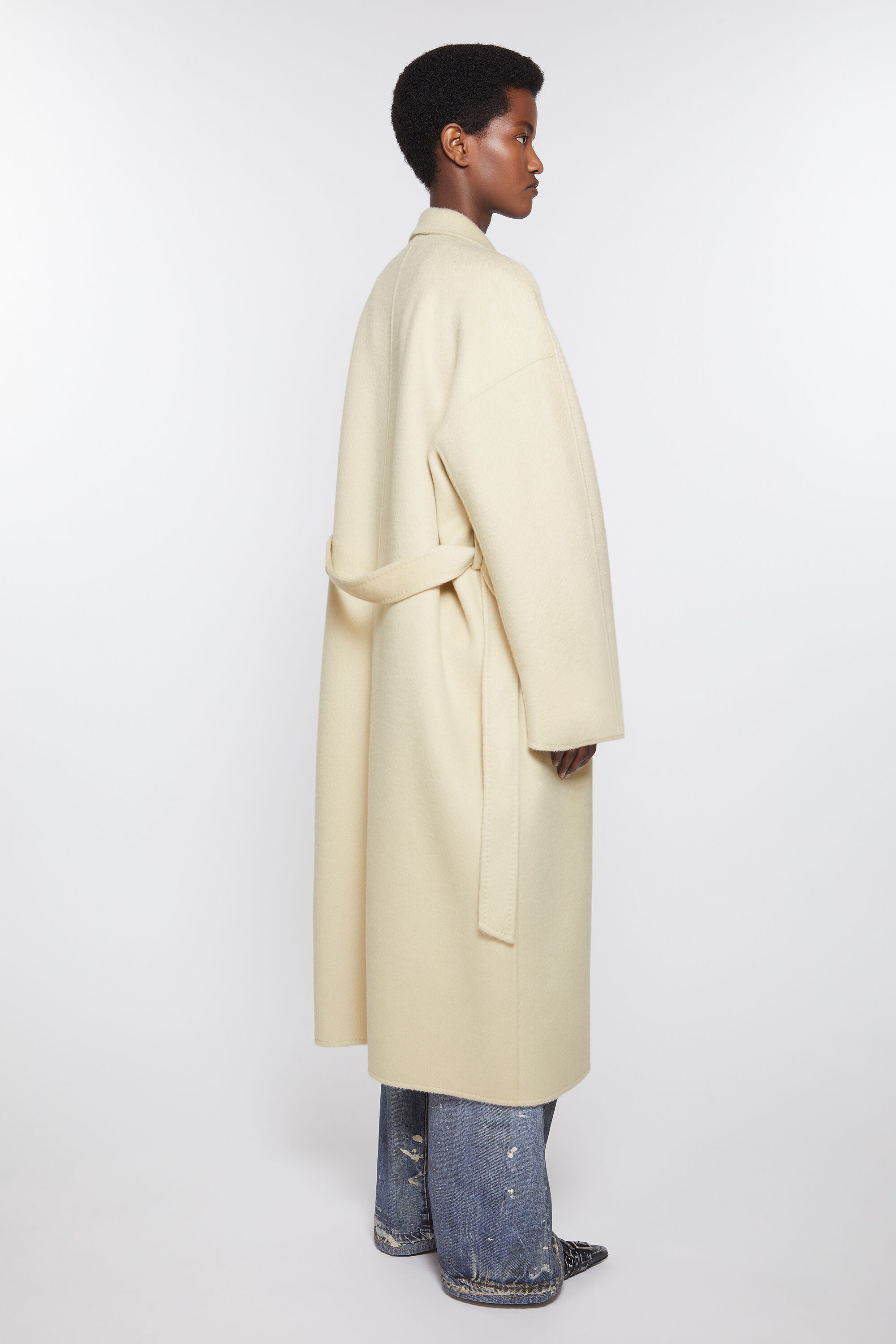Double-breasted wool coat - Clay beige - 4