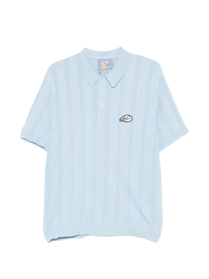 embroidered striped polo shirt 1
