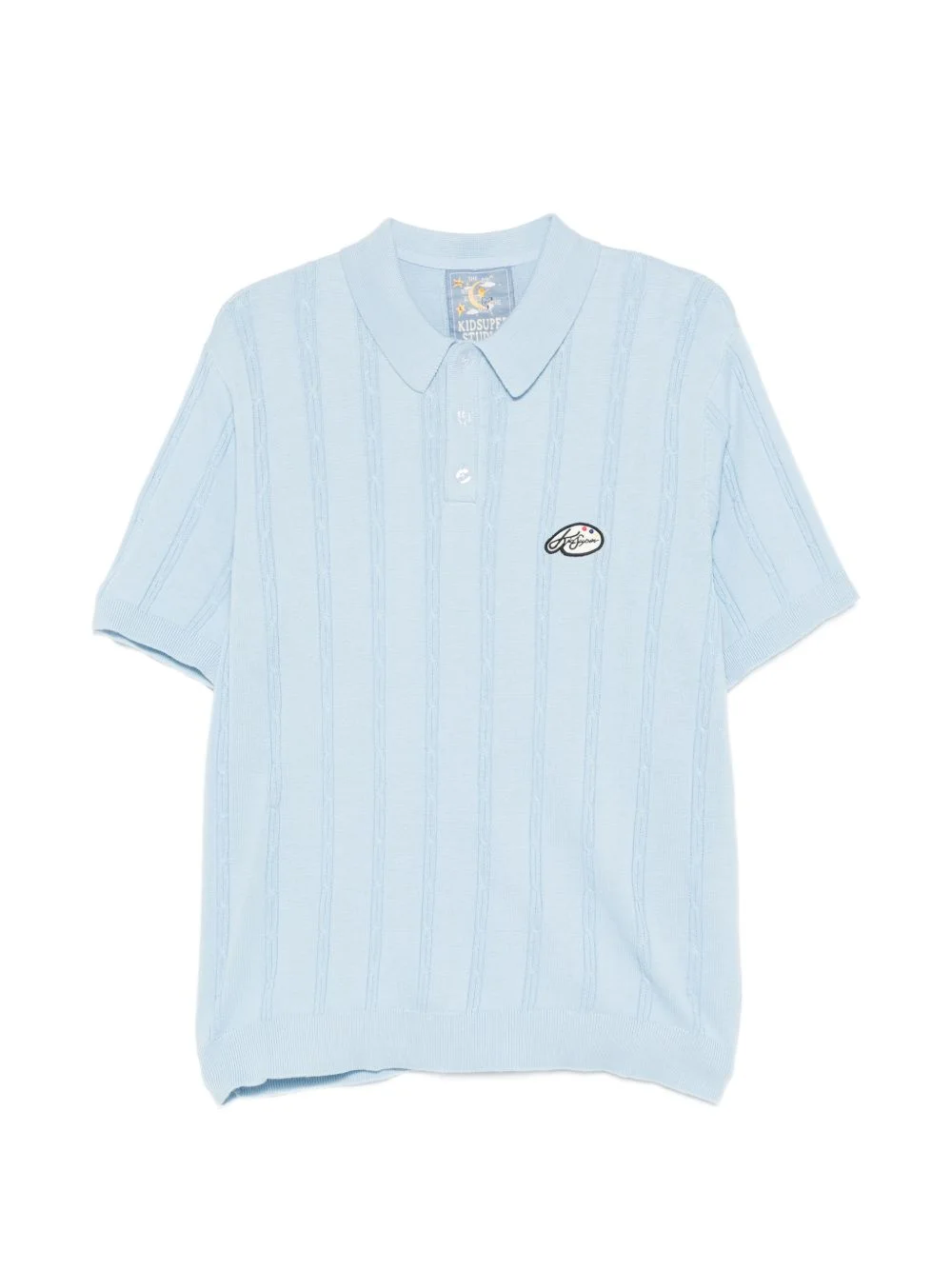 embroidered striped polo shirt - 1