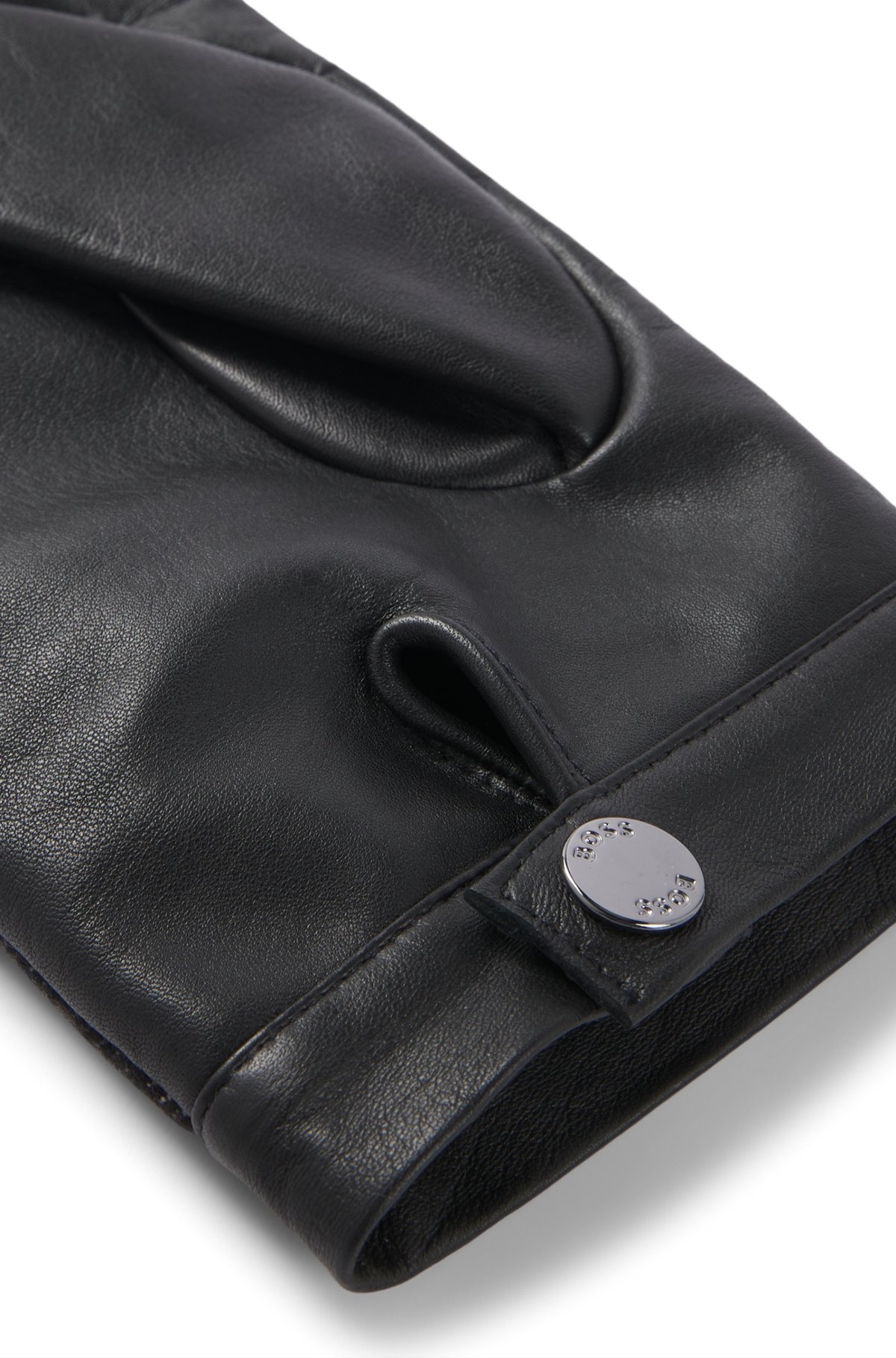 MIXED-MATERIAL GLOVES WITH LEATHER PALM AND FULL LINING - 3