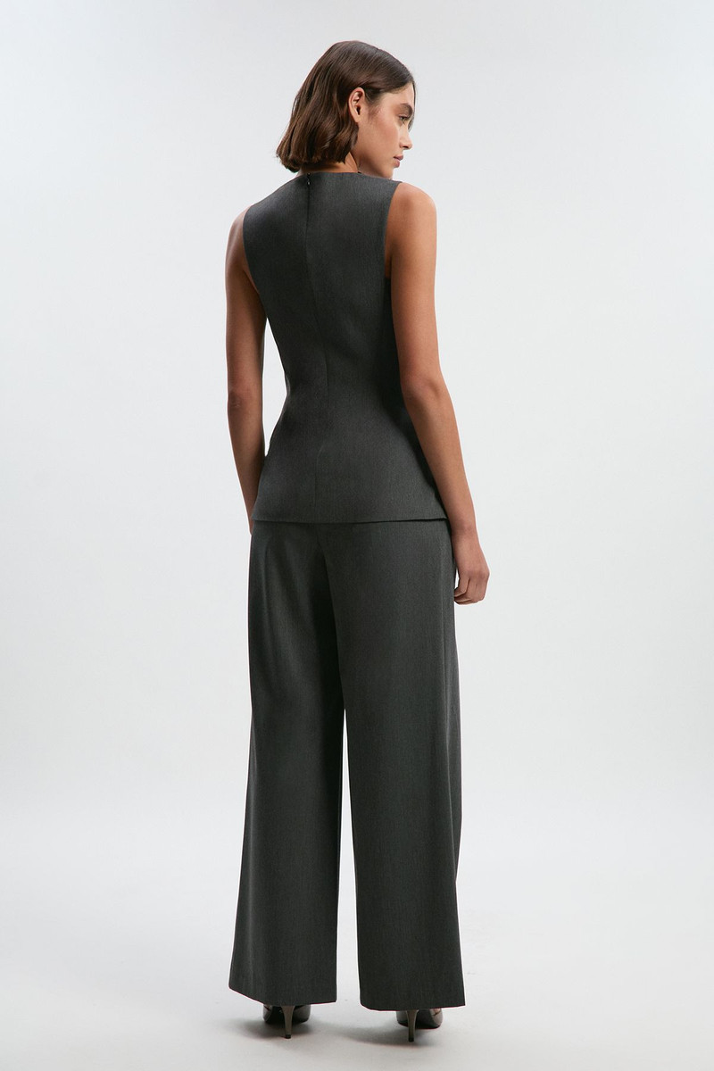 Petite Polished Viscose Belted Tailored Wide Leg 5