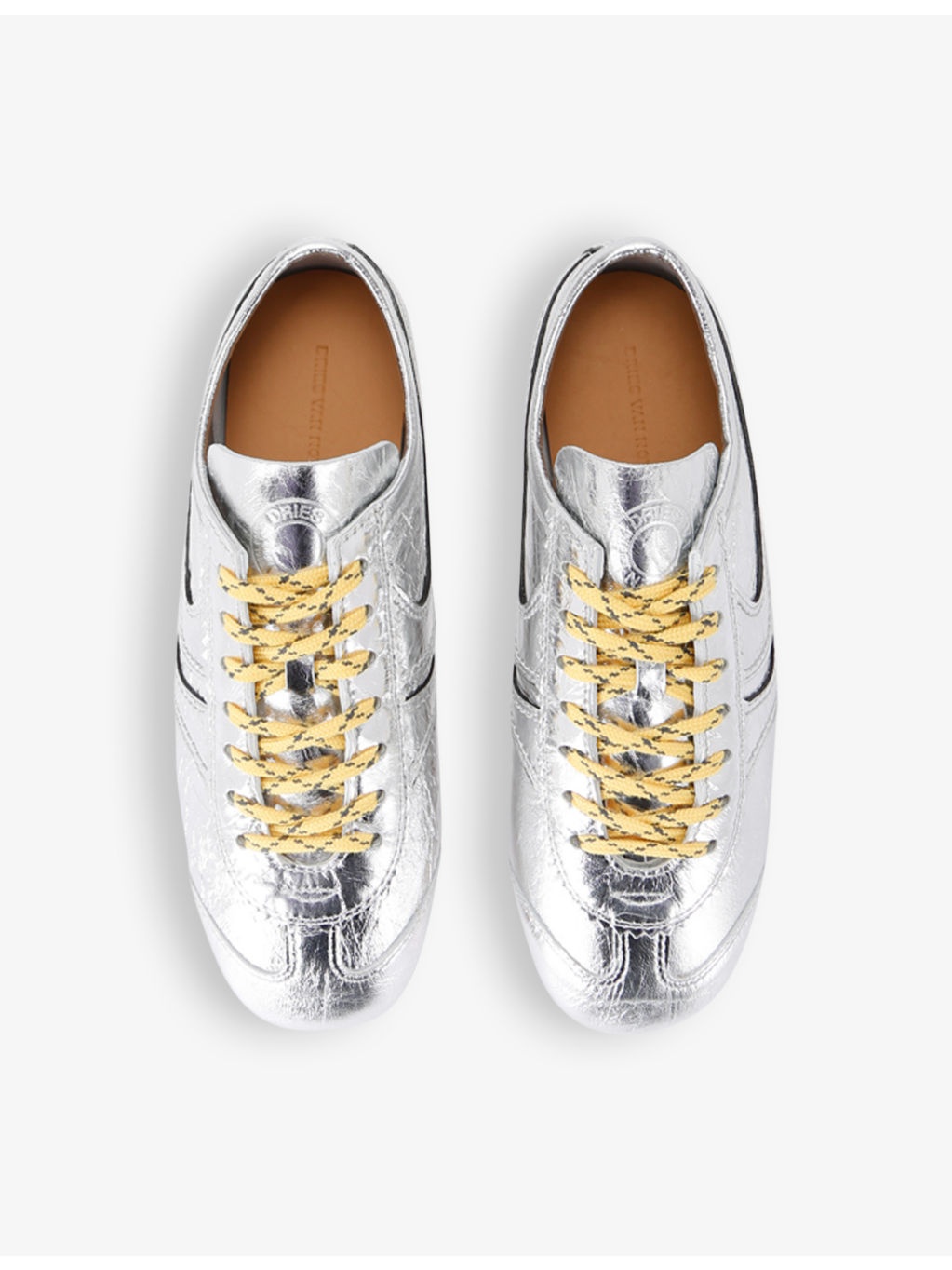 Retro metallic leather low-top trainers - 2