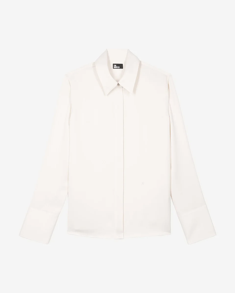 ECRU SATIN SHIRT - 1
