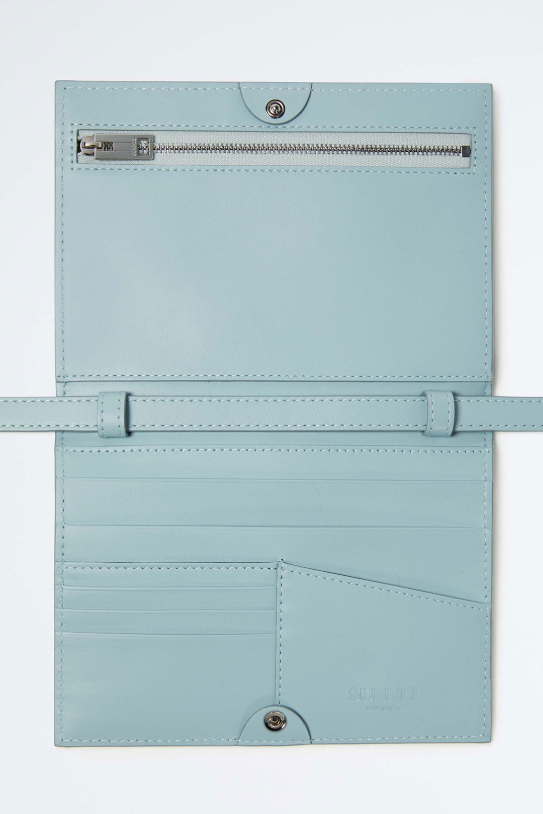 DUST BLUE LEATHER SHOULDER BAG - 5