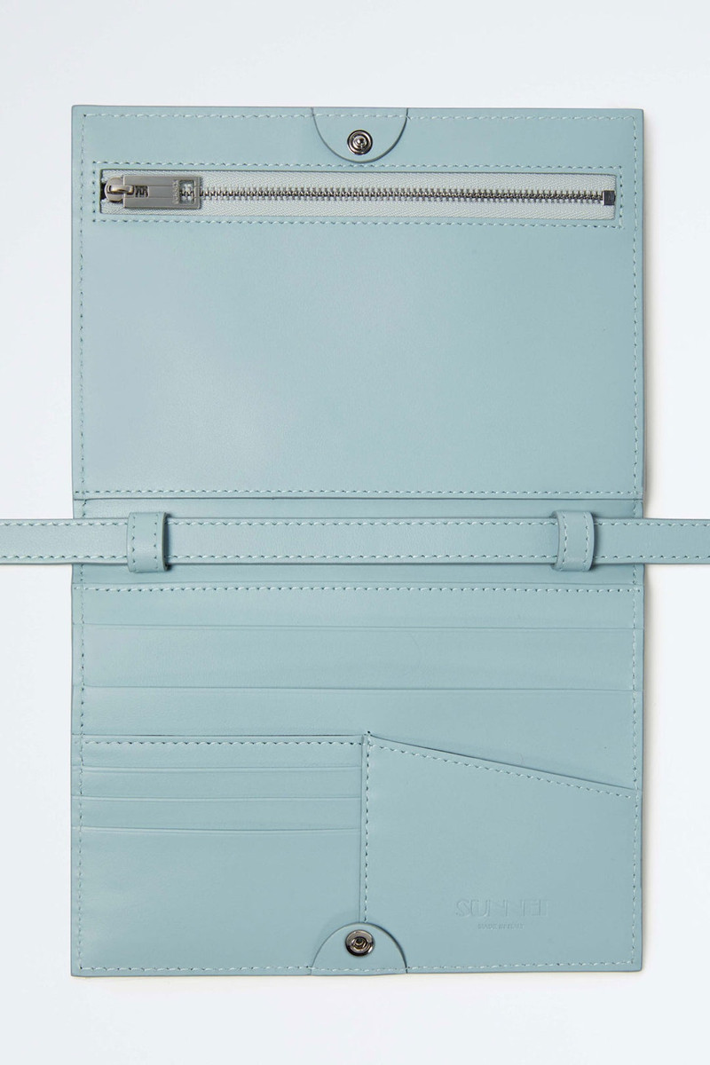 DUST BLUE LEATHER SHOULDER BAG 5