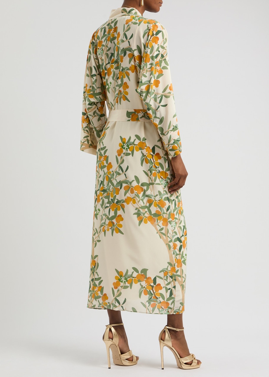 Bernadette Peignoir Printed Silk Wrap Dress - 3
