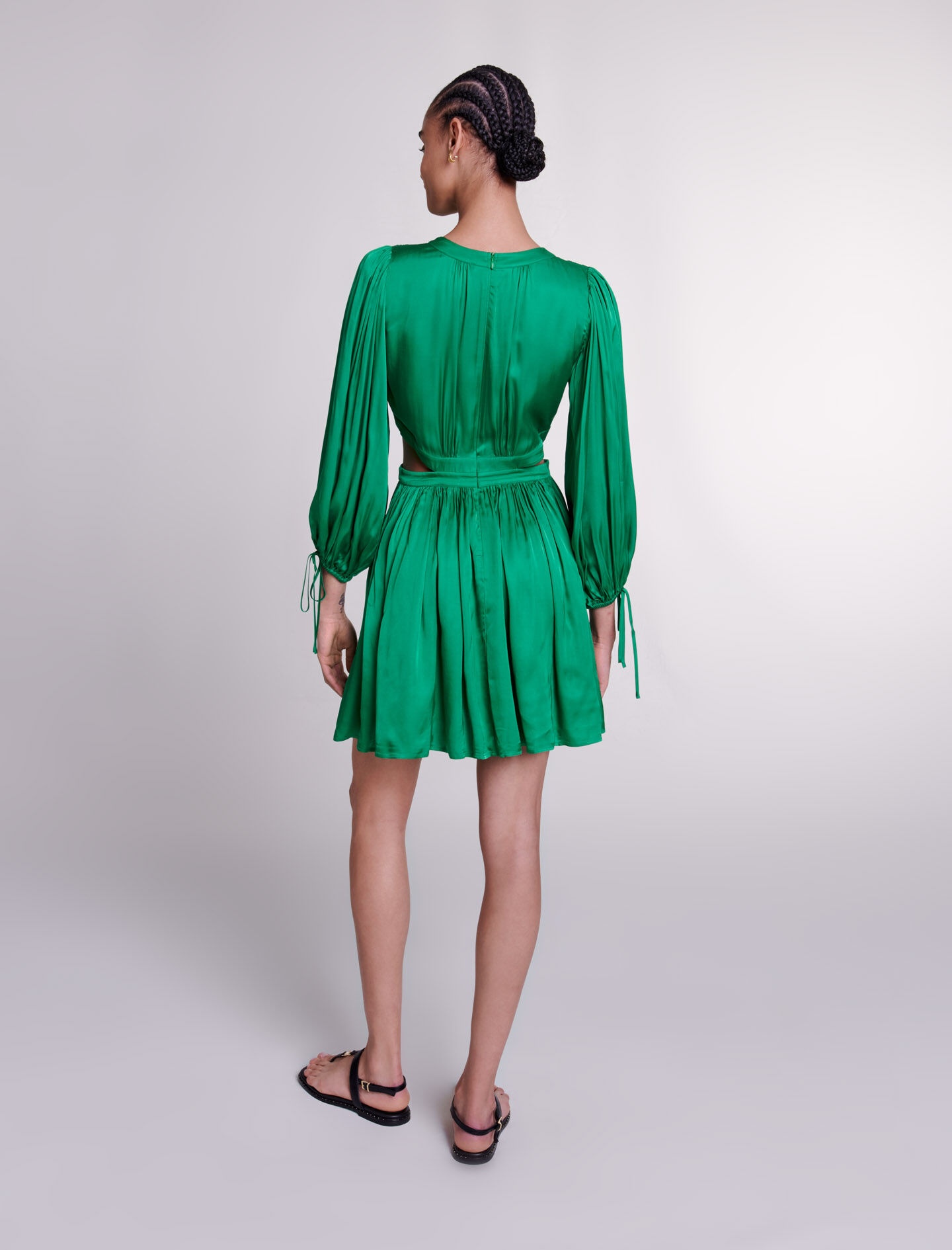 Short satin-look dress - 5
