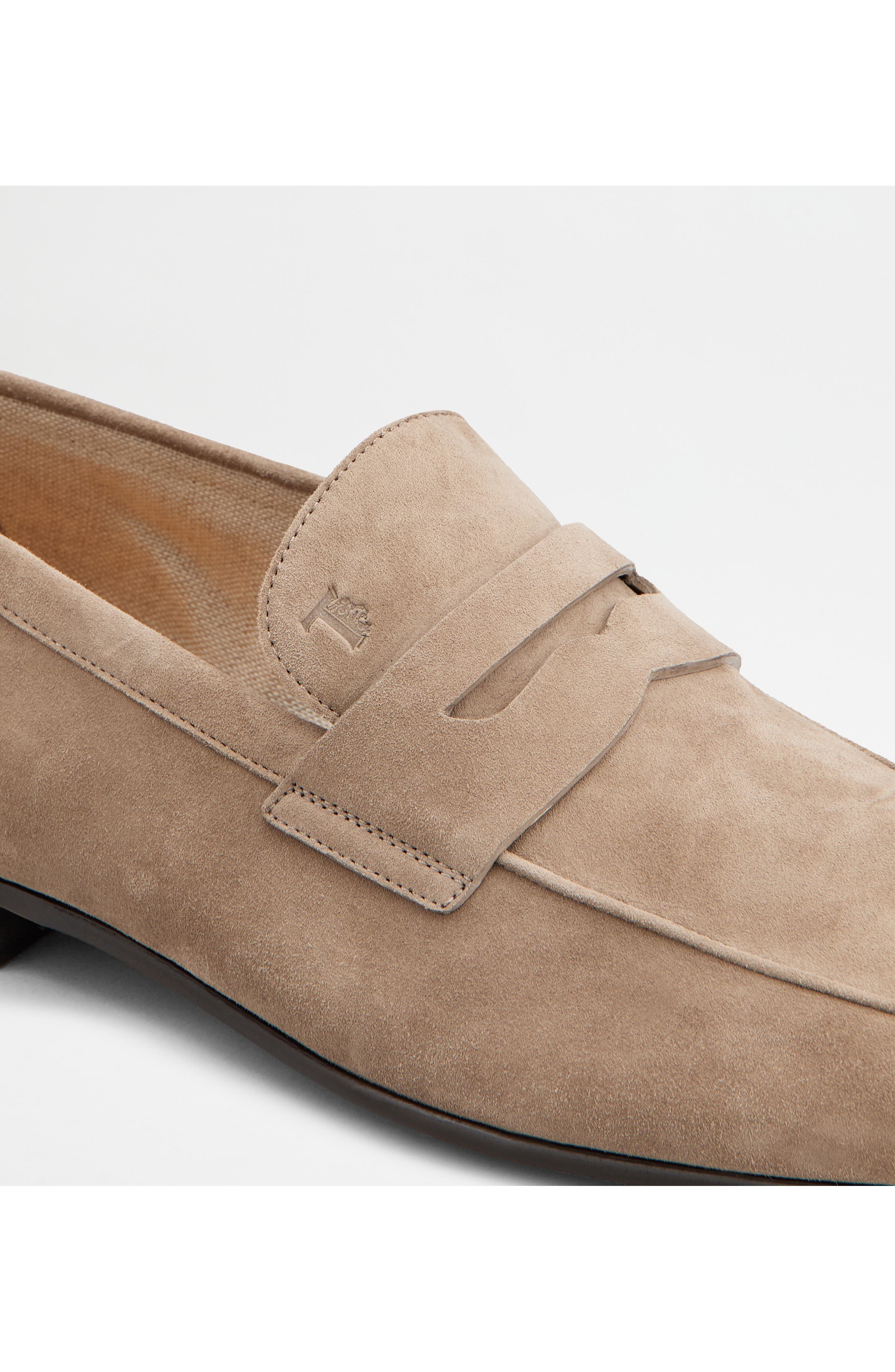 Tod's Goatskin Suede Penny Loafer in Creta Chiaro at Nordstrom - 3