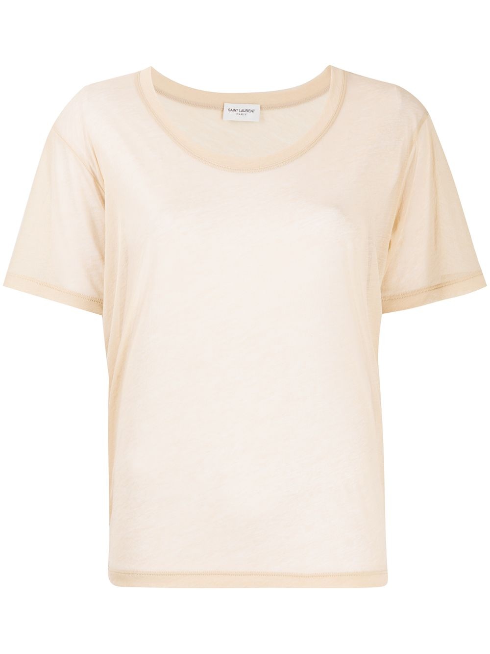 scoop neck sheer T-shirt - 1