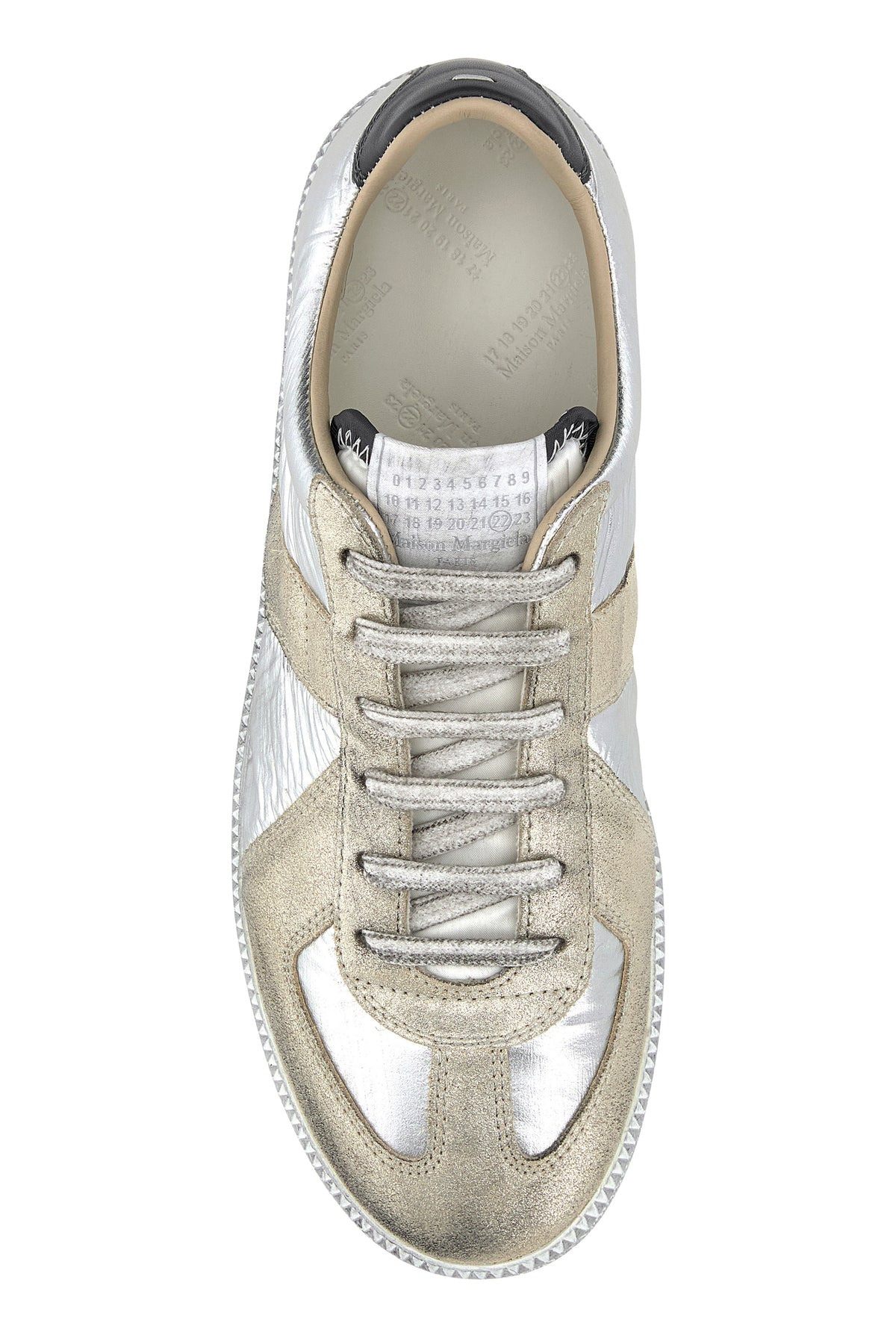 Two-tone fabric and leather Replica Iridescent sneakers - 4