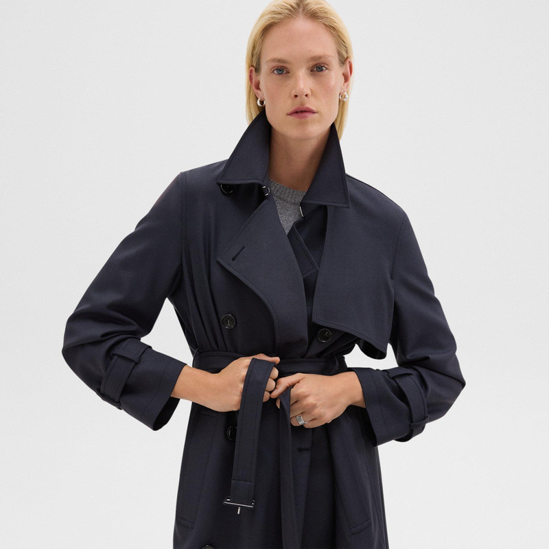 Relaxed Trench Coat in Stretch Flannel 5