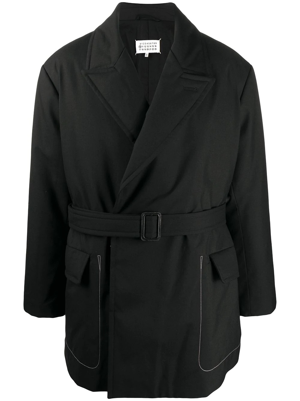 belted short coat - 1