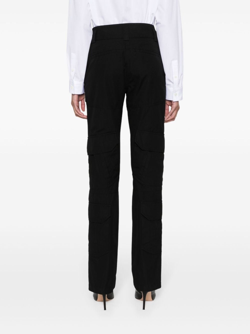 fine-check-pattern cargo trousers - 4