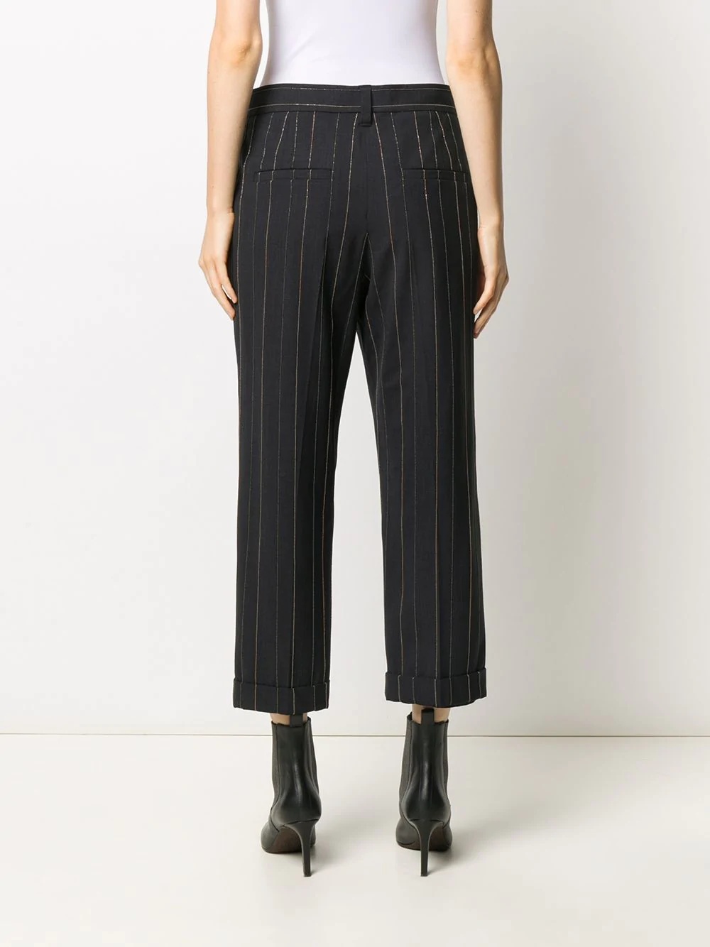 pinstripe cropped trousers - 4