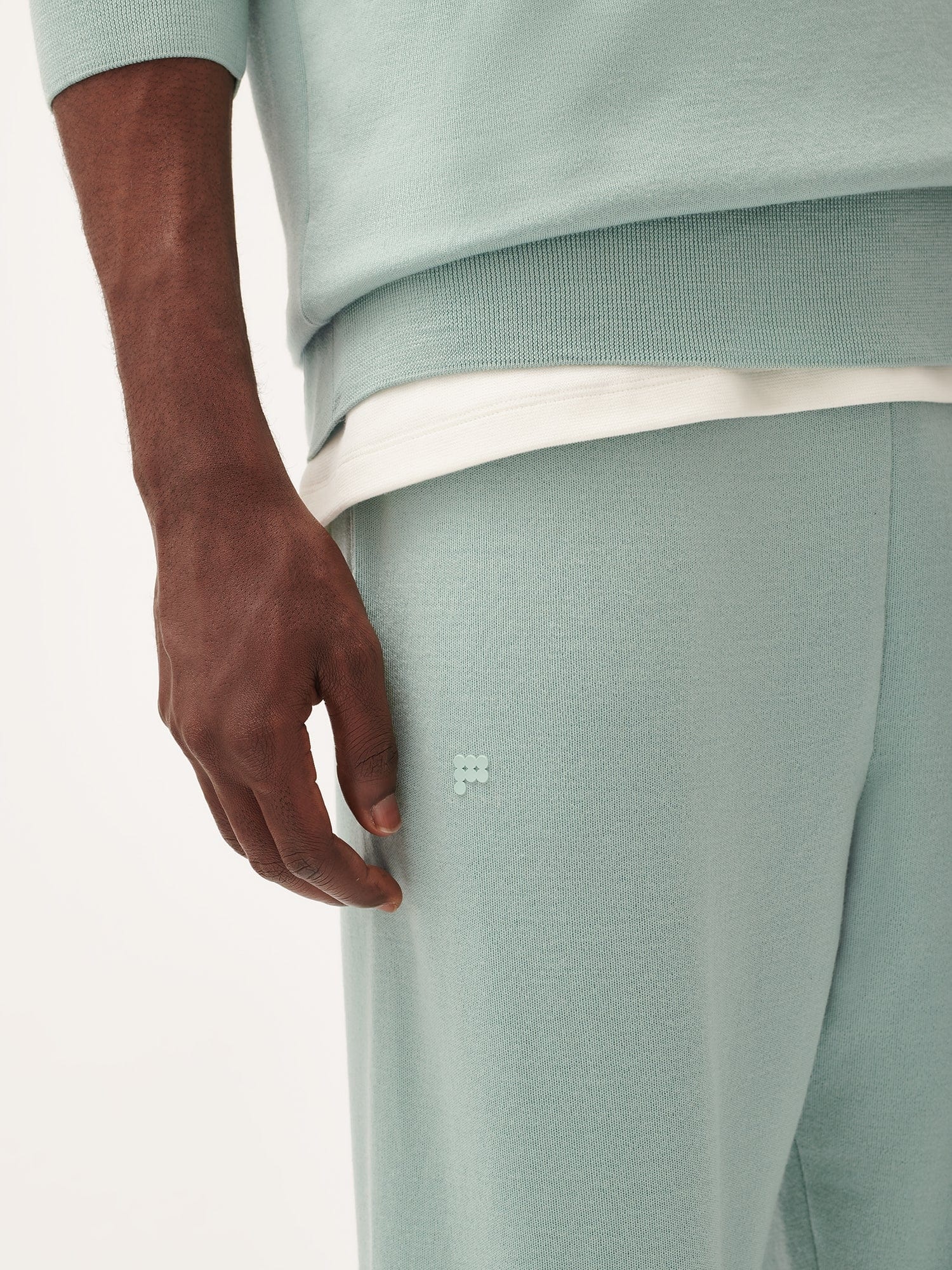 Mens Regenerative Merino Wool Track Pants - Eucalyptus Blue - 3