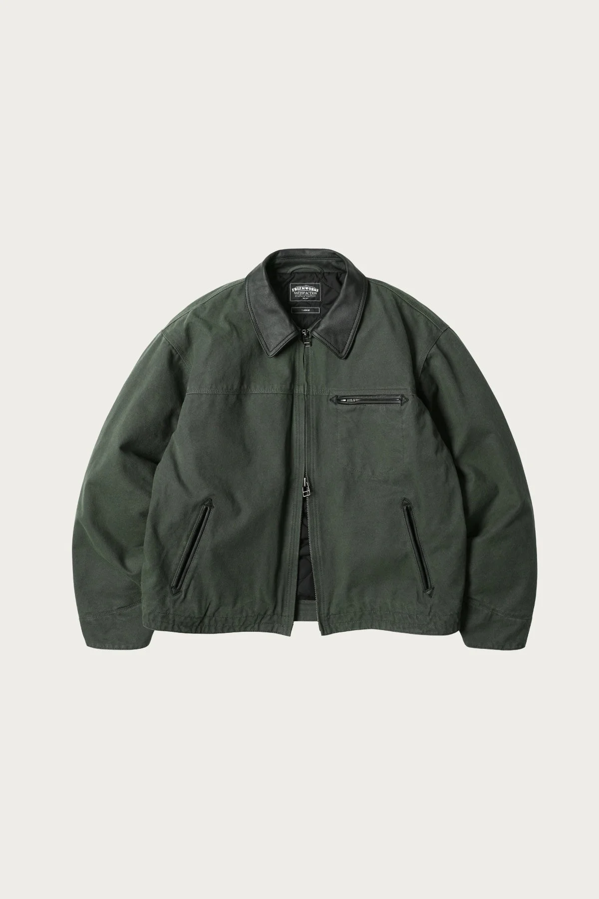 Heavy Canvas Destroyed Work Jacket - Olive - 1
