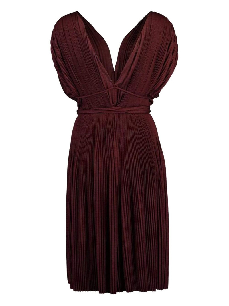 Alaïa V-neck pleated dress outlook