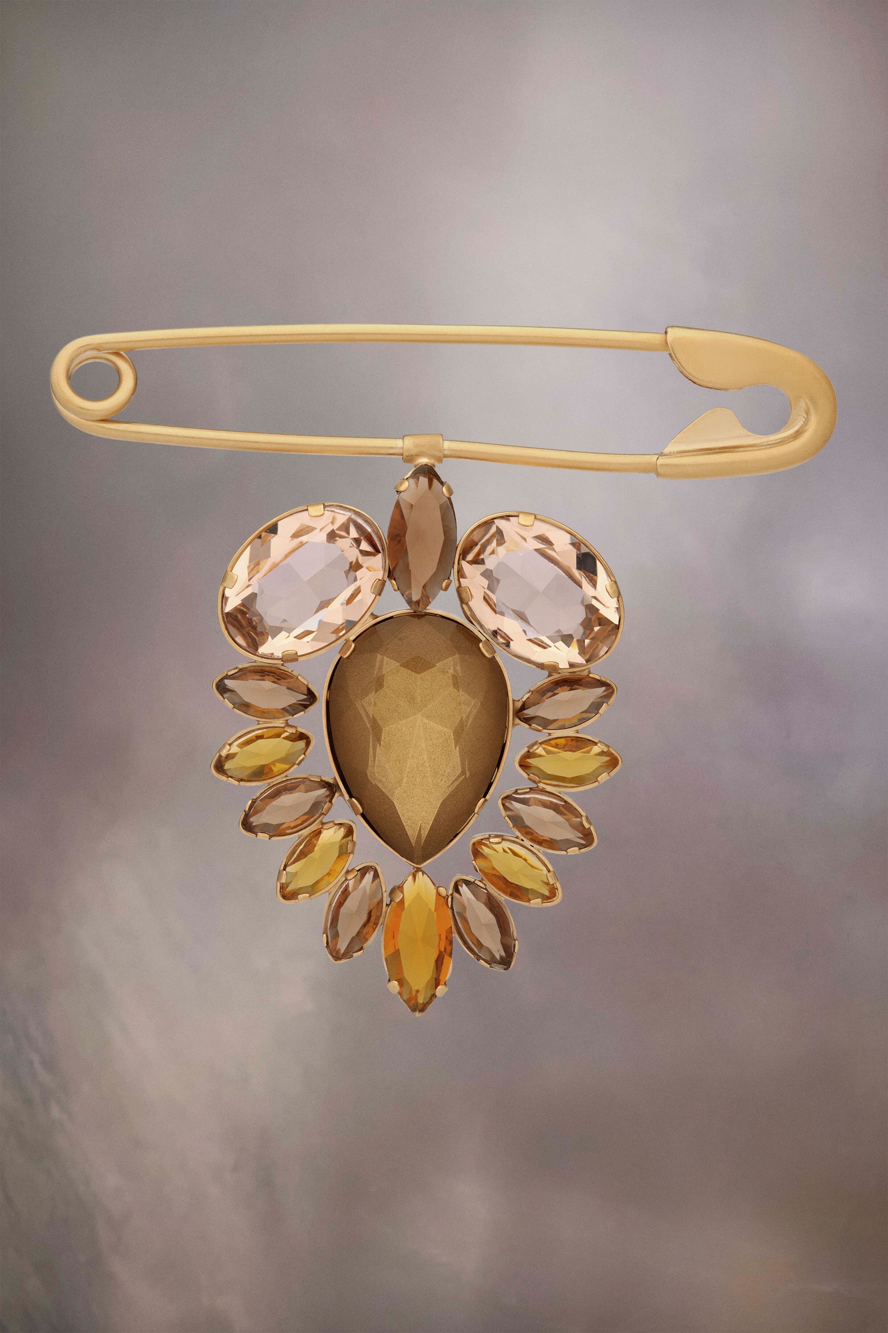 Safety pin brooch - 1