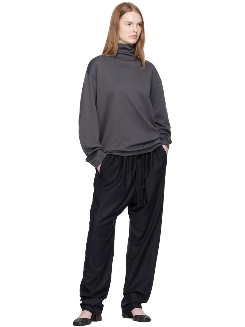 Lemaire Gray Relaxed Mock Neck T-shirt outlook