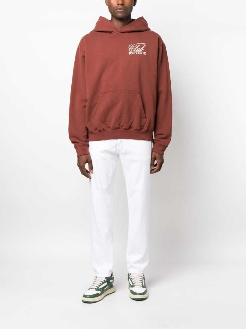 Sporty & Rich graphic-print cotton hoodie outlook