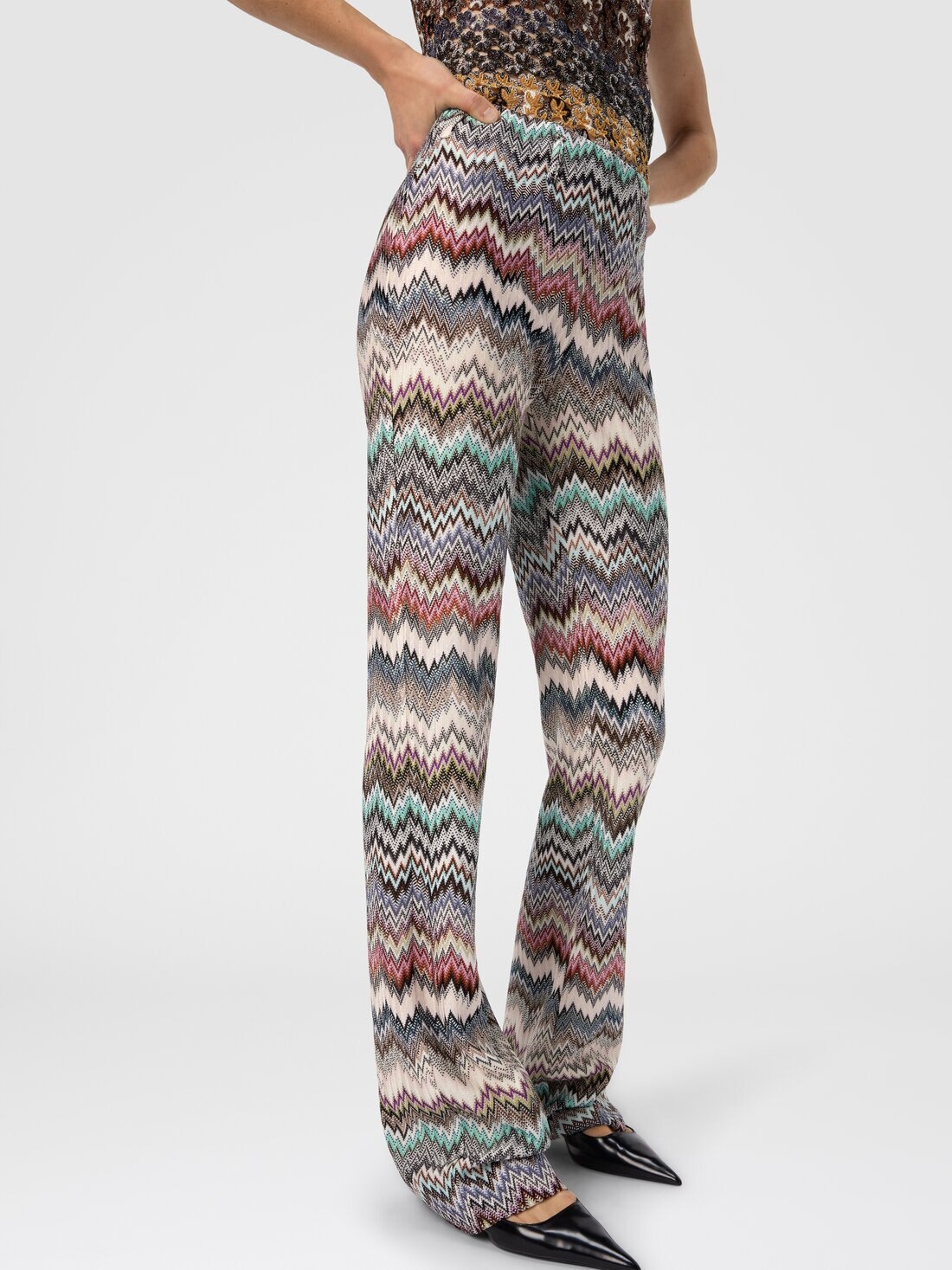 Flare Pants with Snake Pattern - 4