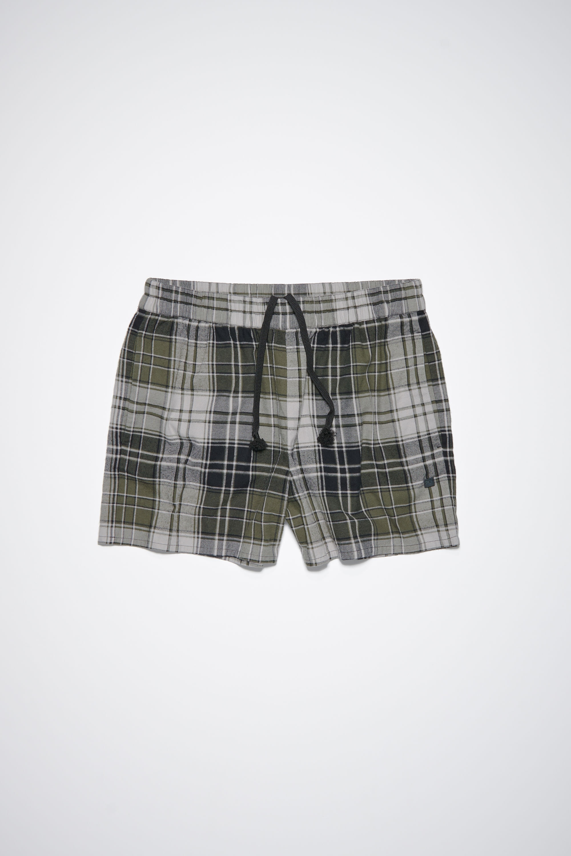 Check flannel shorts - Grey/Dark Green - 1