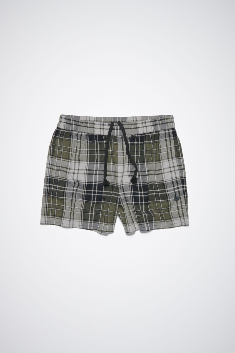 Check flannel shorts - Grey/Dark Green 1