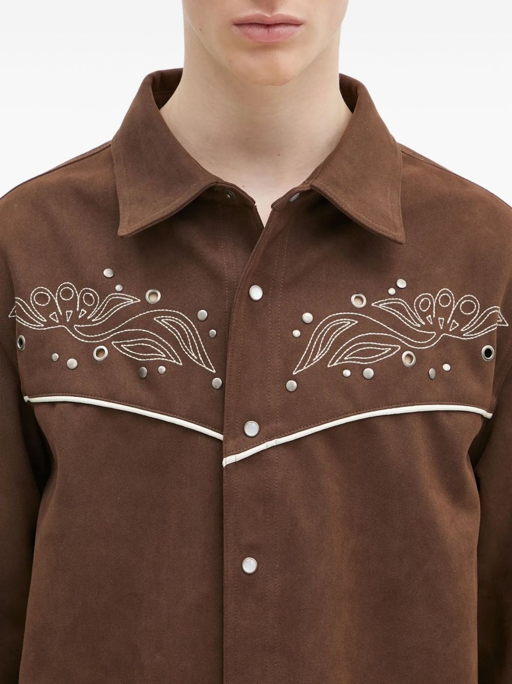 embroidered yoke shirt - 4