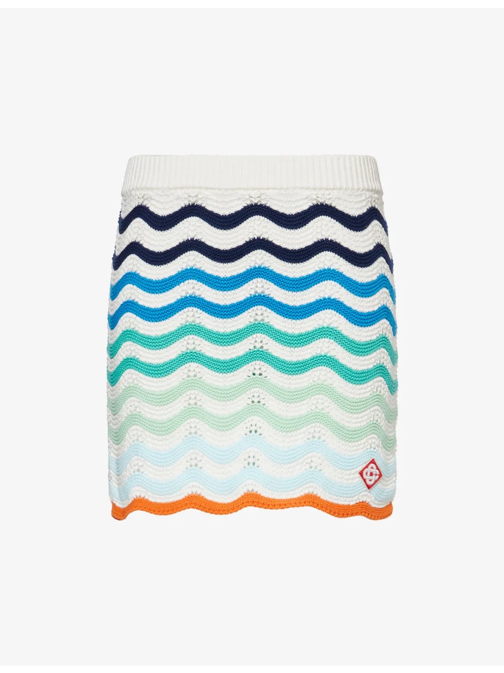 Wavy Crochet Cotton-Knit Mini Skirt - 1