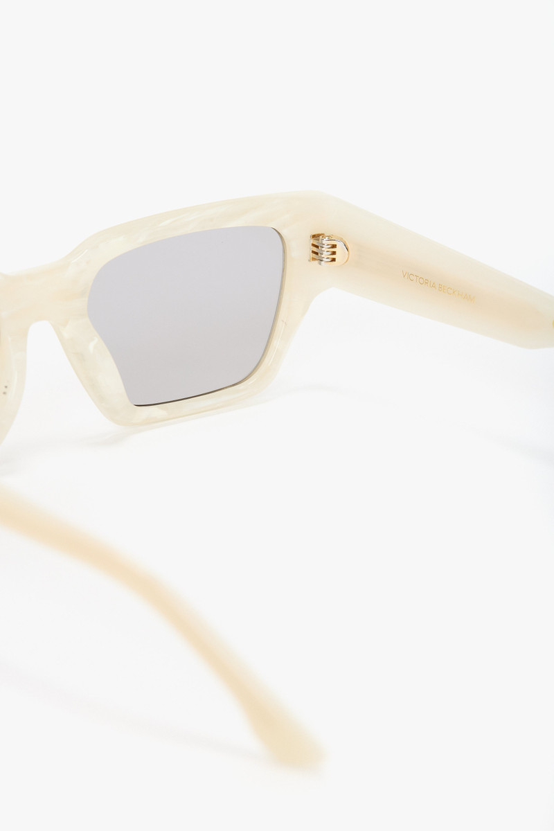 Acetate Sunglasses In Ivory Marble 6